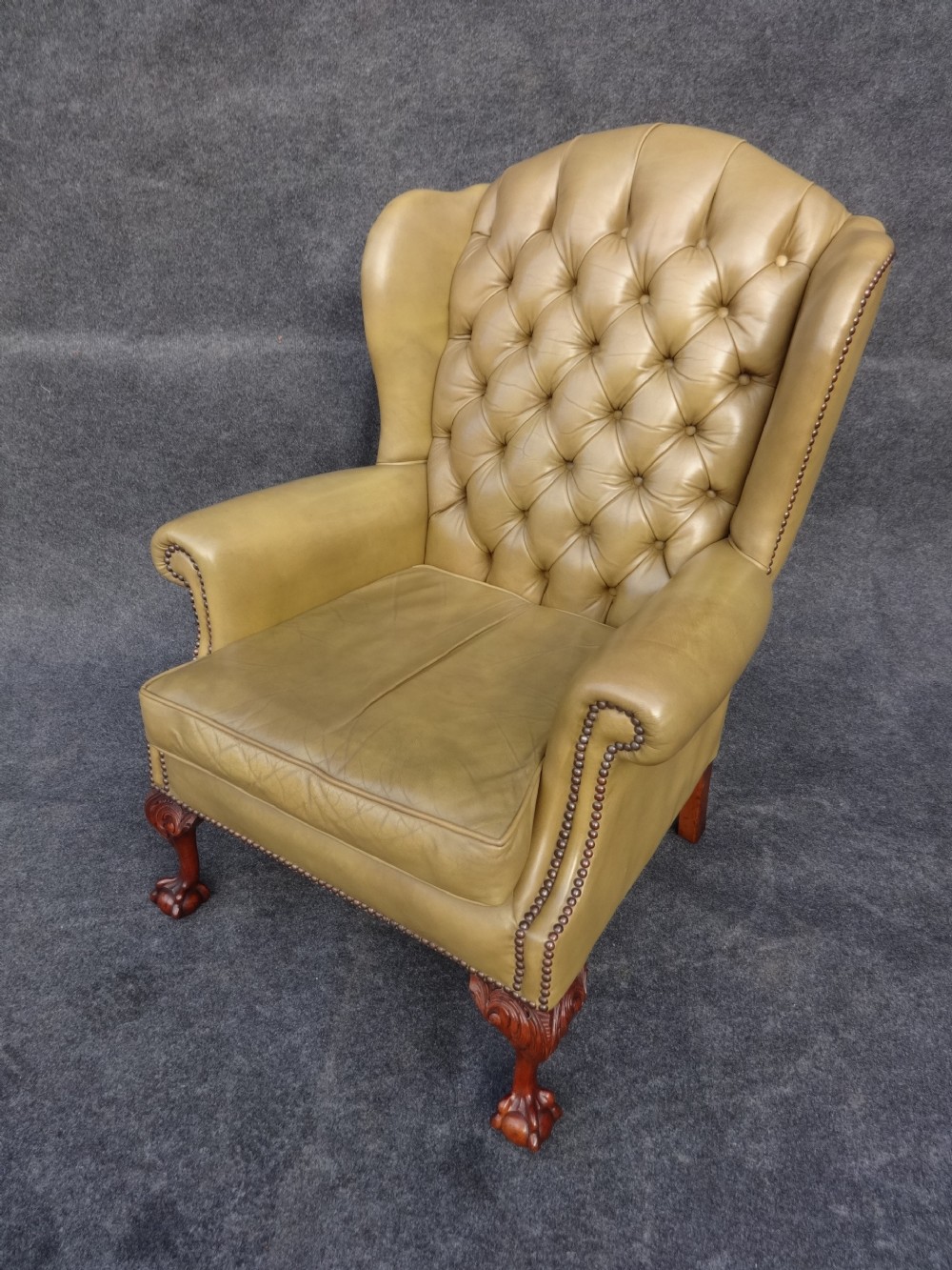 Leather Winged Armchair, Library chair