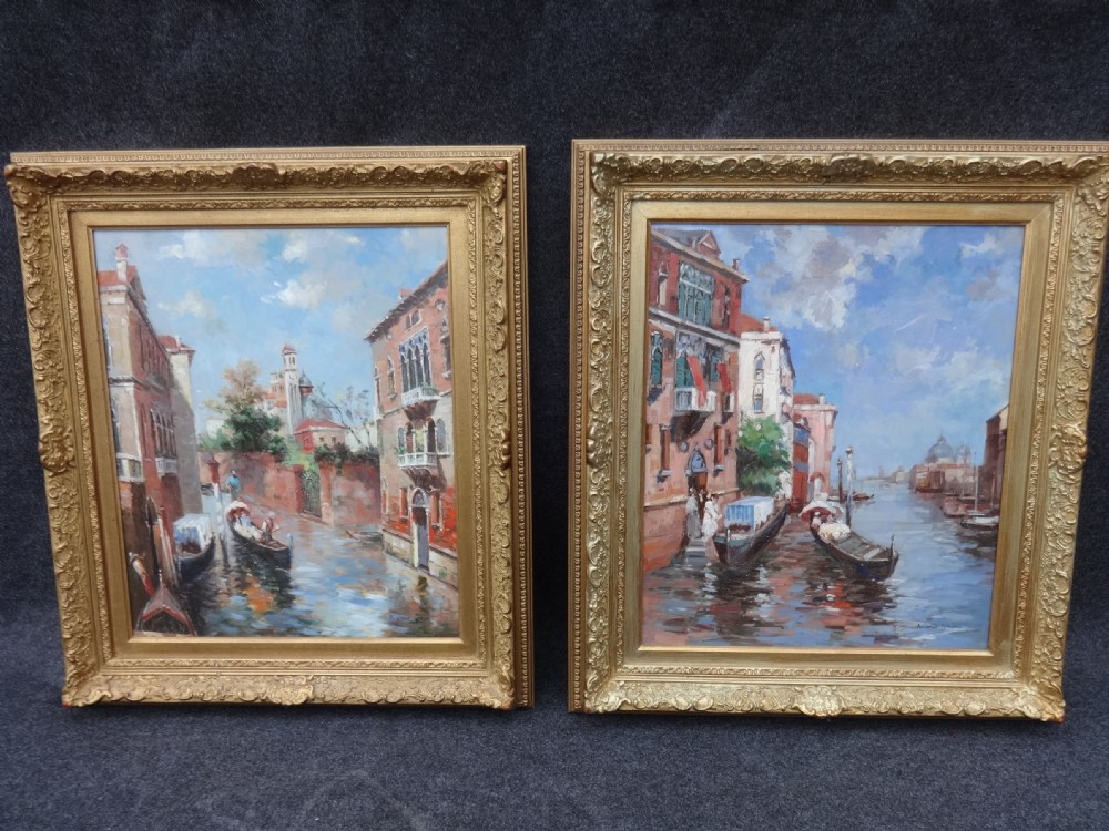 Pair Oils on Canvas 