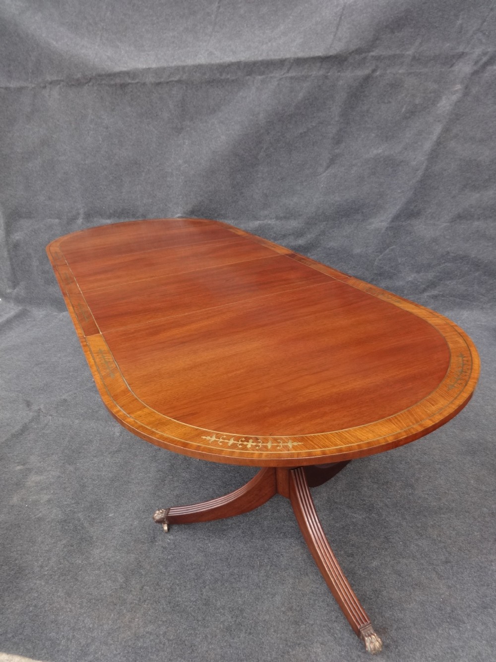 Stunning Brass Inlaid Dining Table