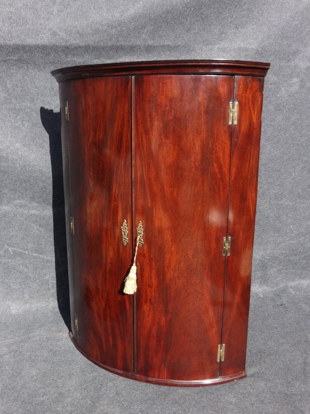 Large and Stunning Mahogany Hanging Corner Cabinet