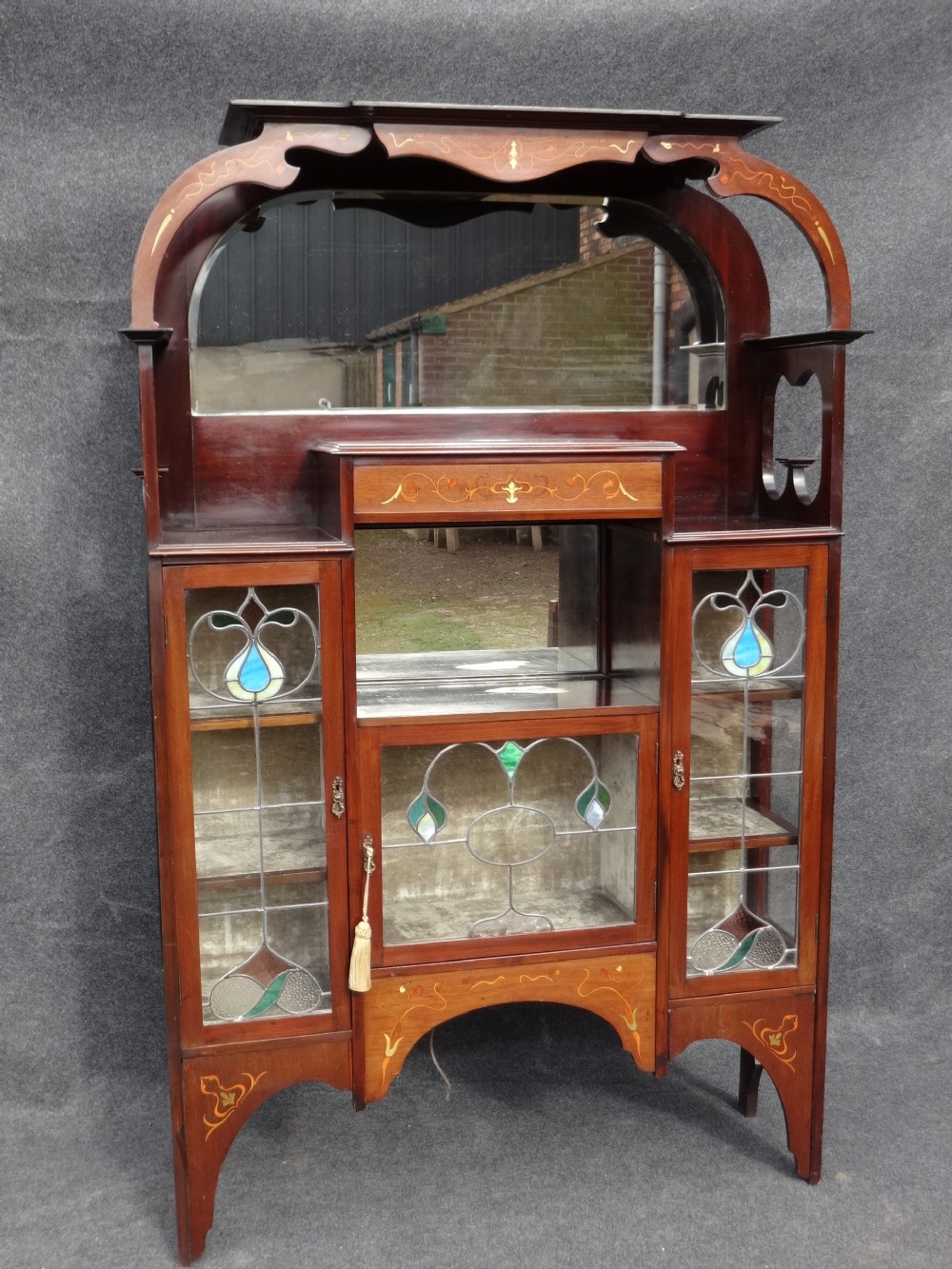 Art Noveau Inlaid Display Cabinet