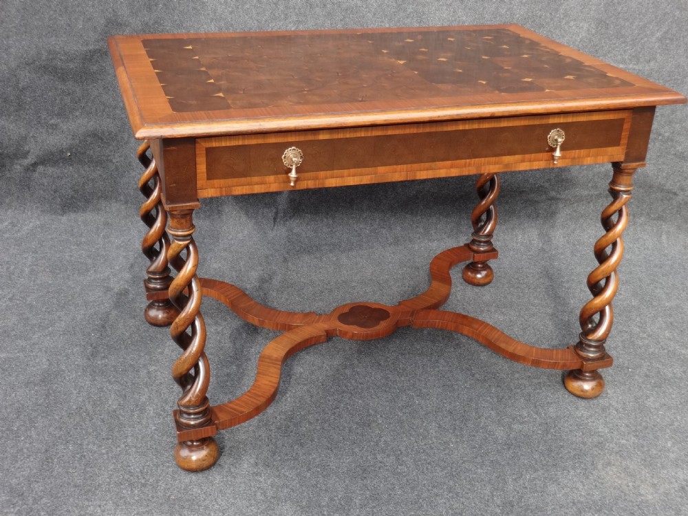 Oyster Veneered and Walnut sidetable by 'Maple'