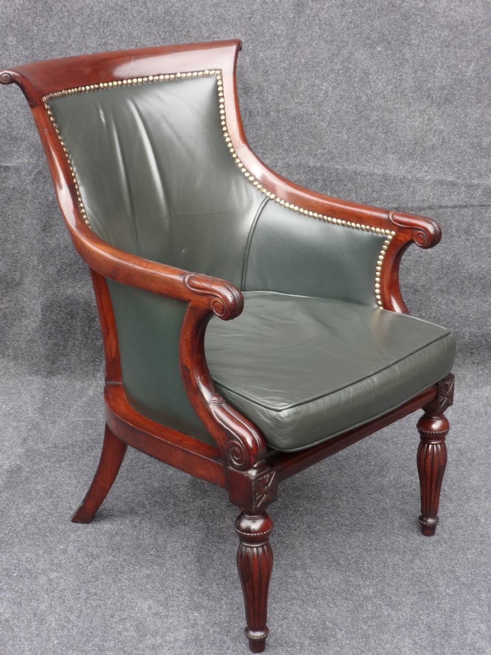 William 4th style Leather Library Chair