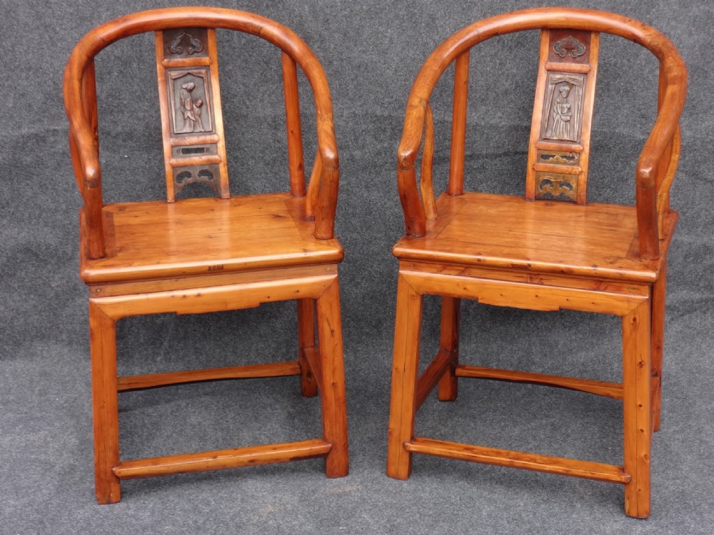 Pair Oriental Hall chairs