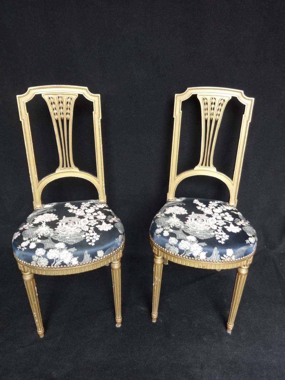 Pair French Gilt Salon Chairs,Side Chairs
