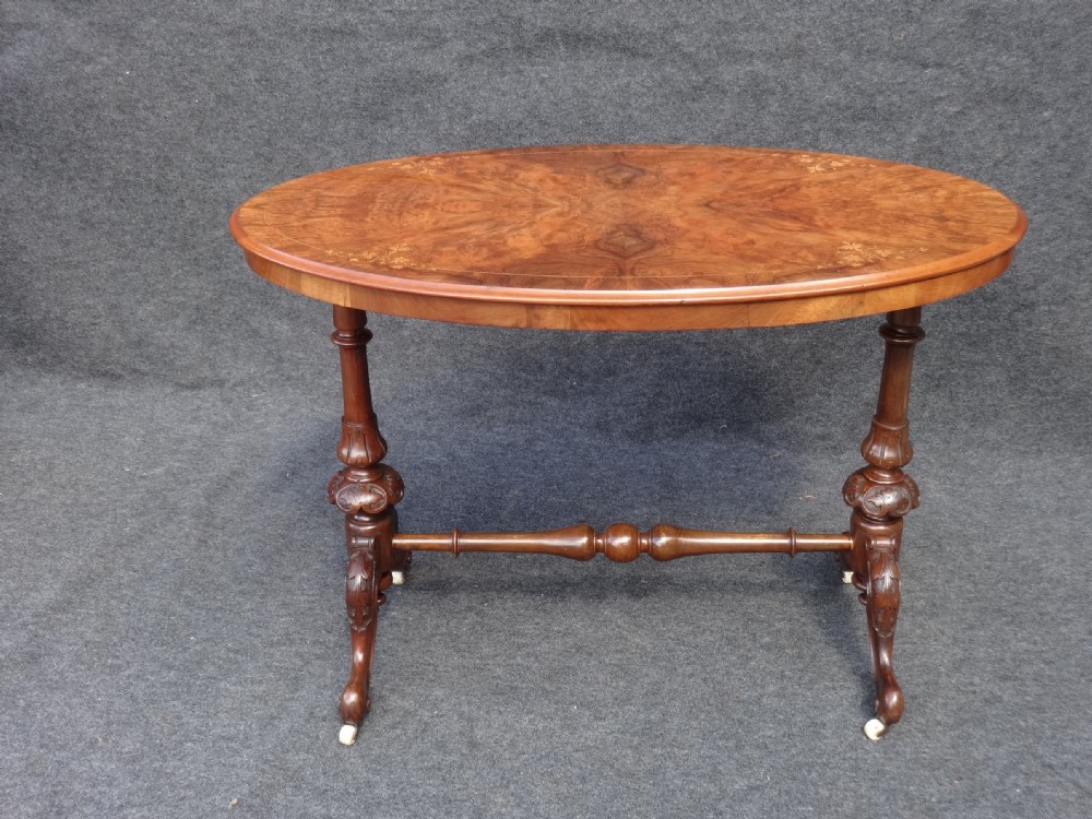 Victorian Inlaid Burr Walnut Table