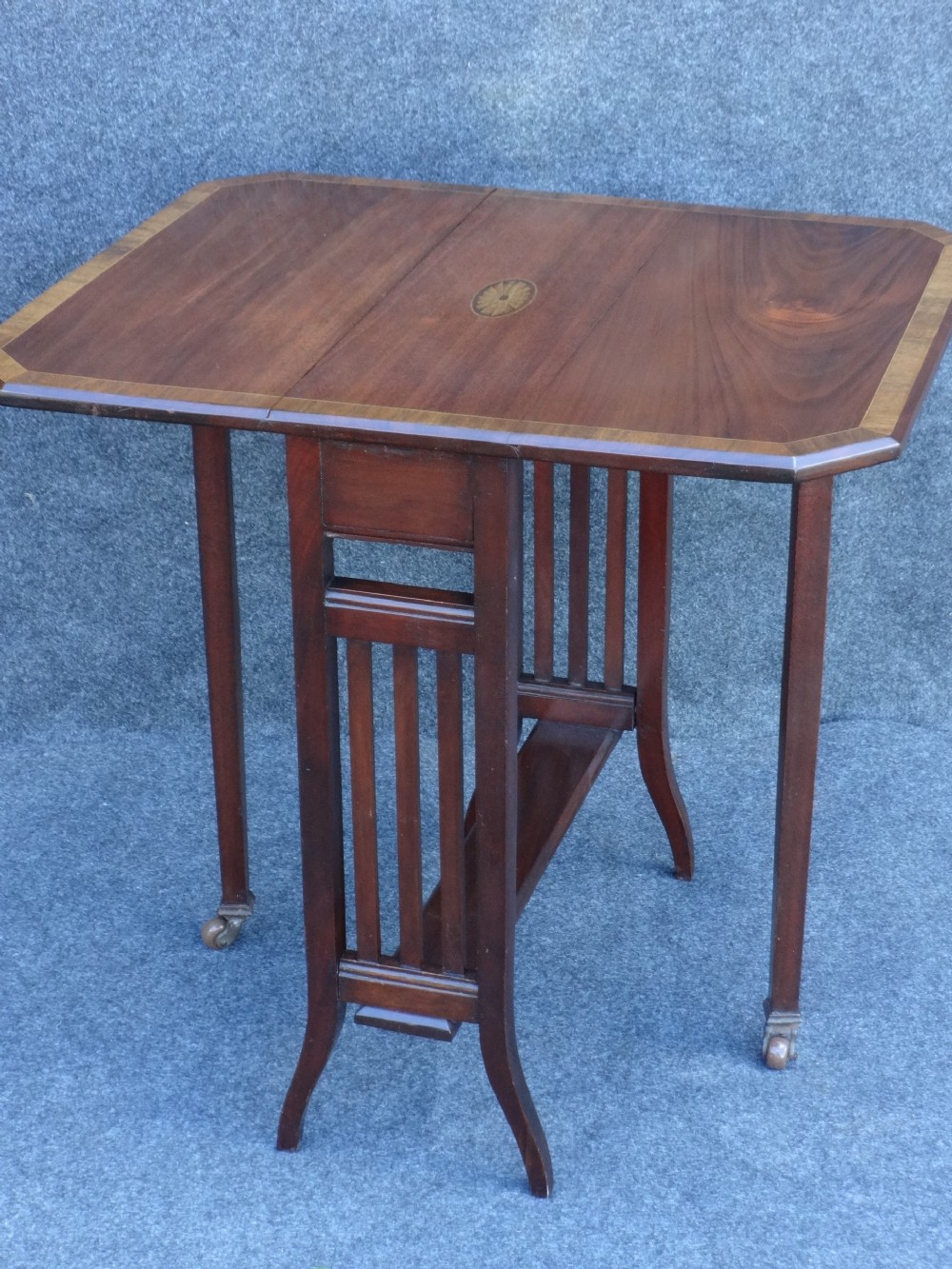 Inlaid Walnut drop leaf Sutherland Table