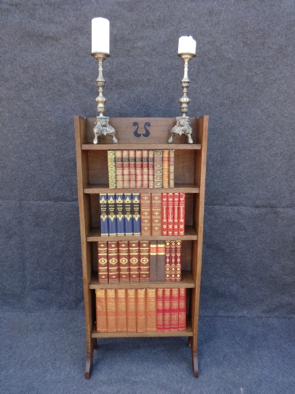 Oak Arts and Crafts Open Bookcase