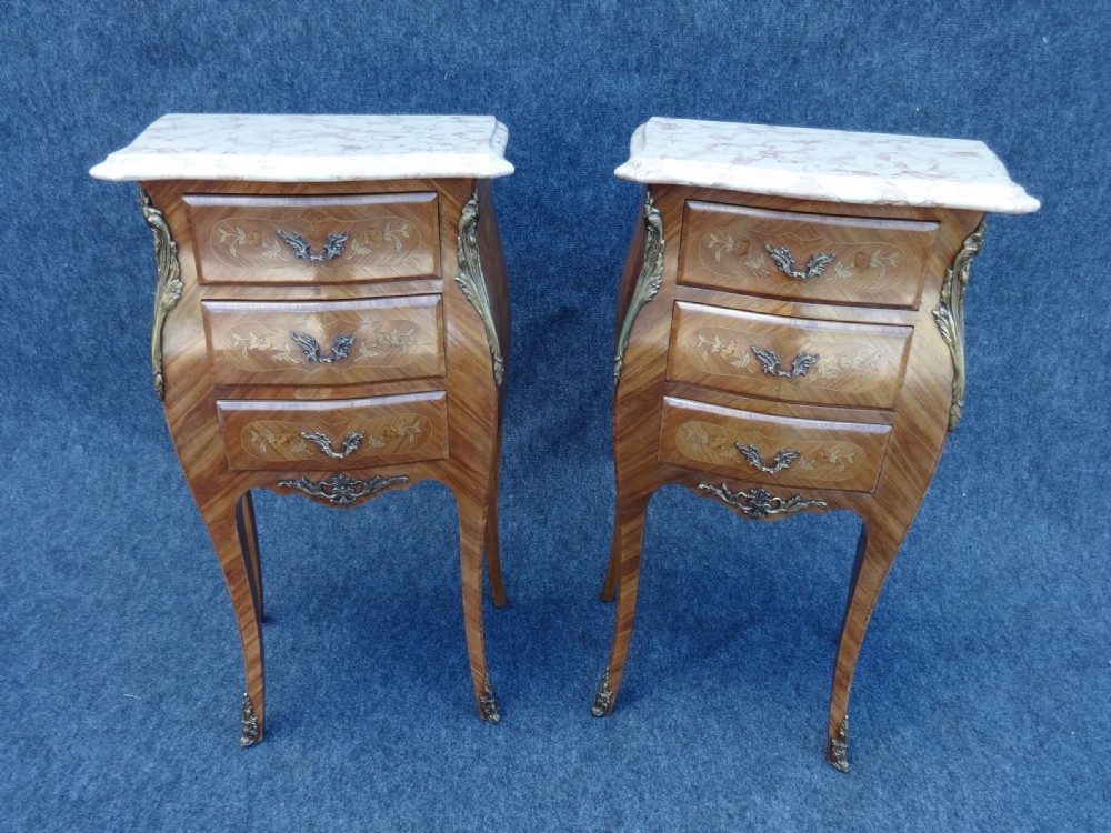 Pair Tulipwood Bedside Cabinets
