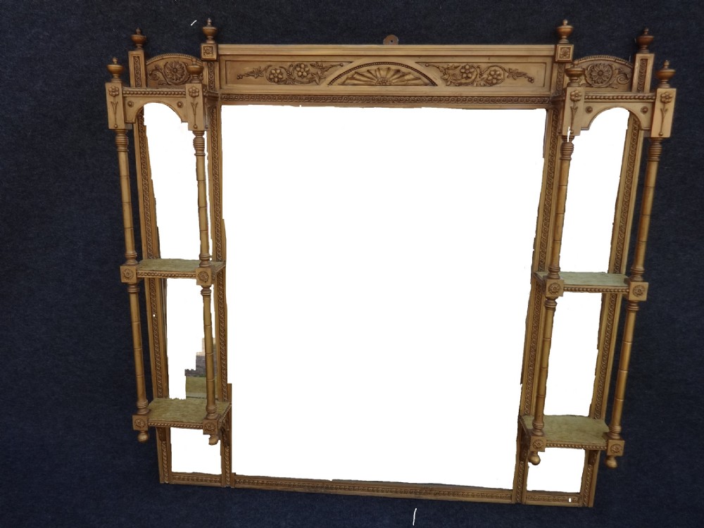 Victorian Gilt 7 Mirror Overmantle