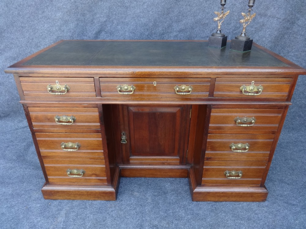 Walnut 9 drawer desk