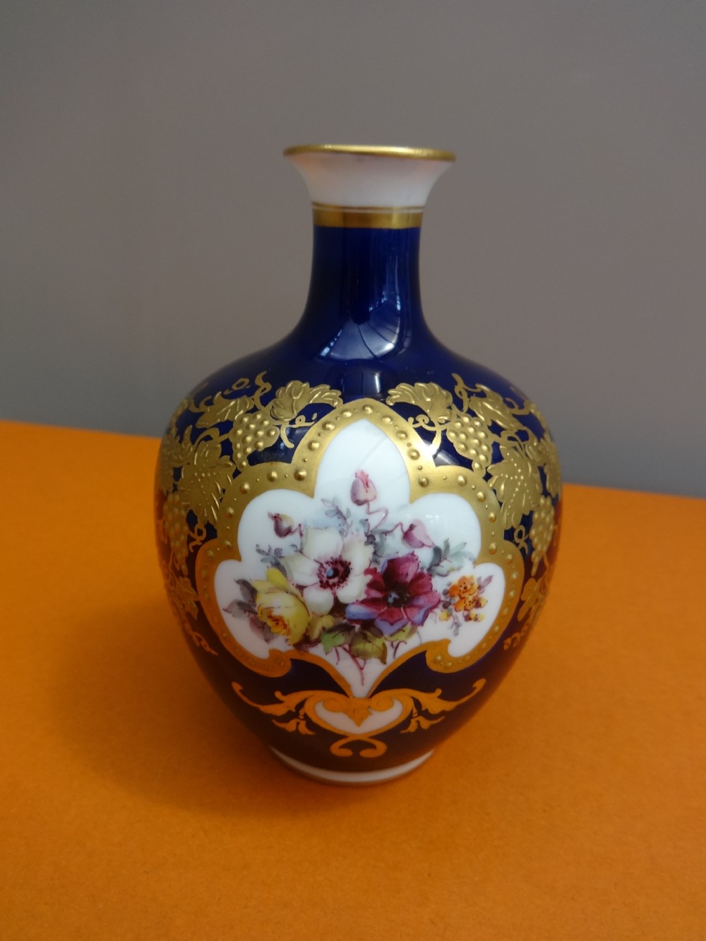 Miniature Handpainted Royal Crown Derby Vase