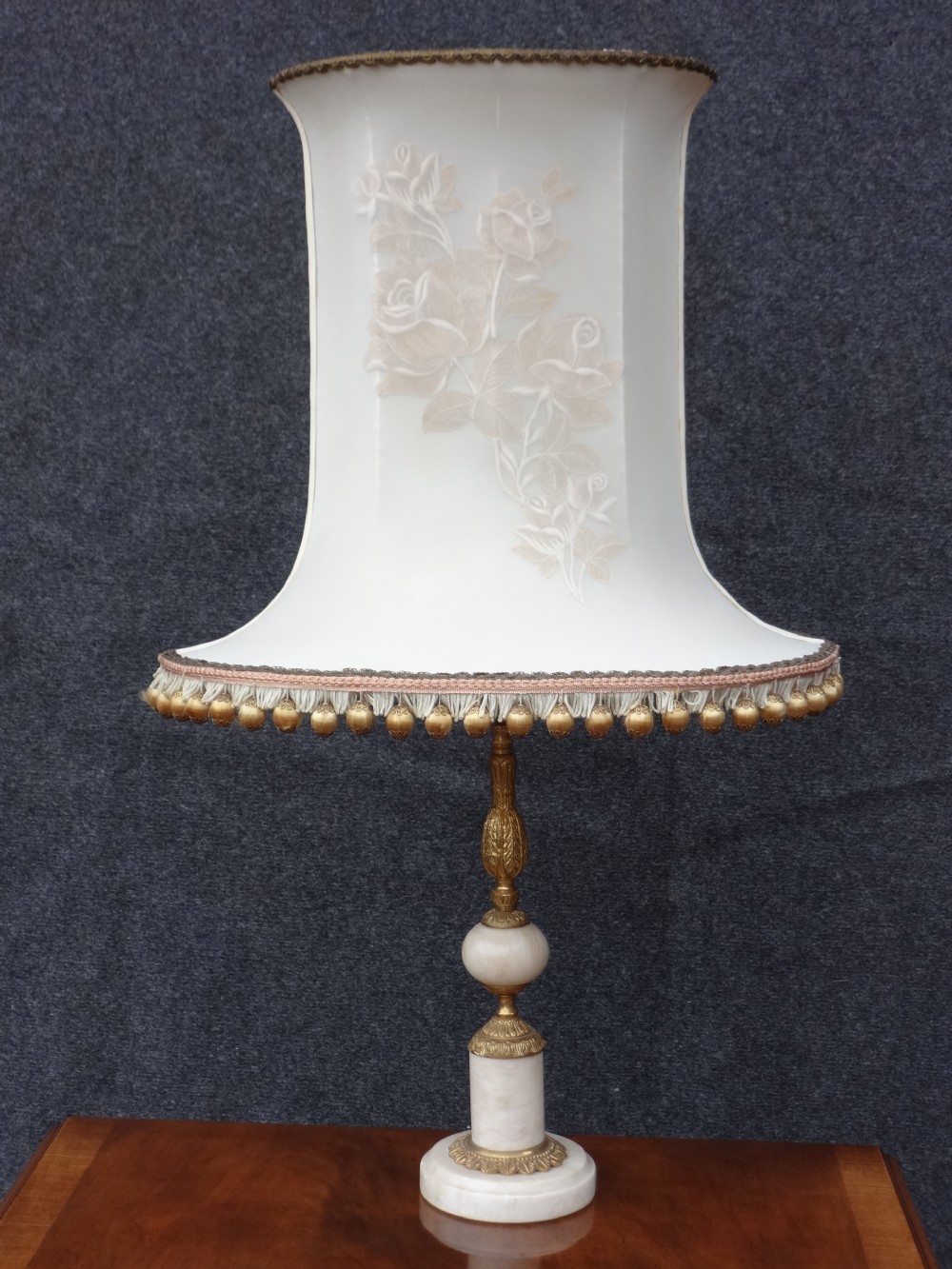 Alabaster and Brass Table Lamp