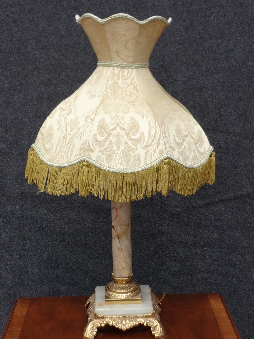 Onyx and Brass Table Lamp