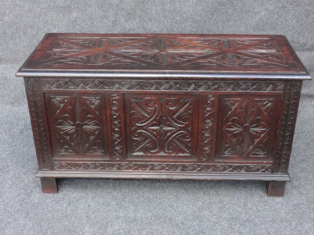 Victorian Carved Oak Coffer