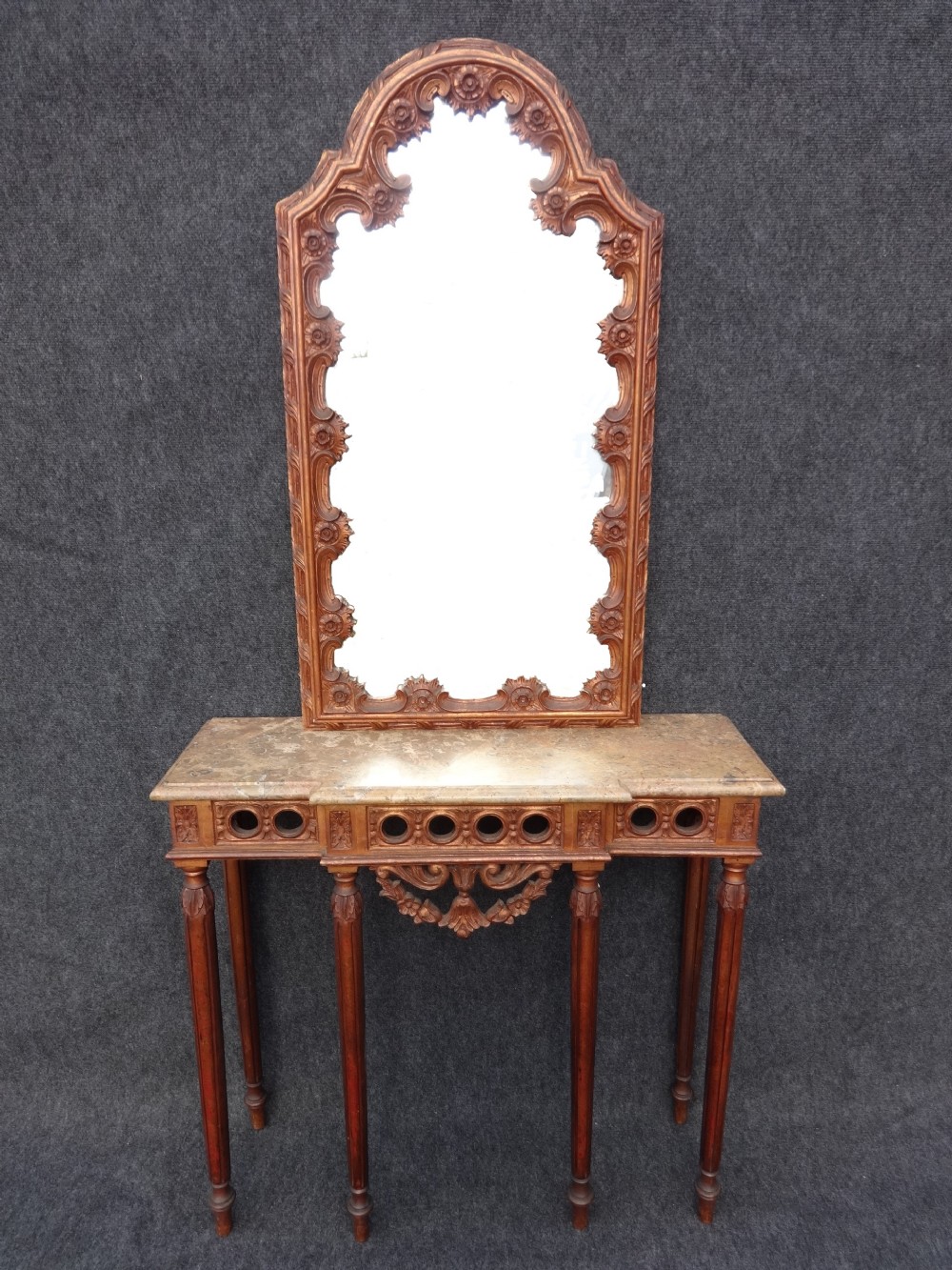 Gilded Console Table and Mirror