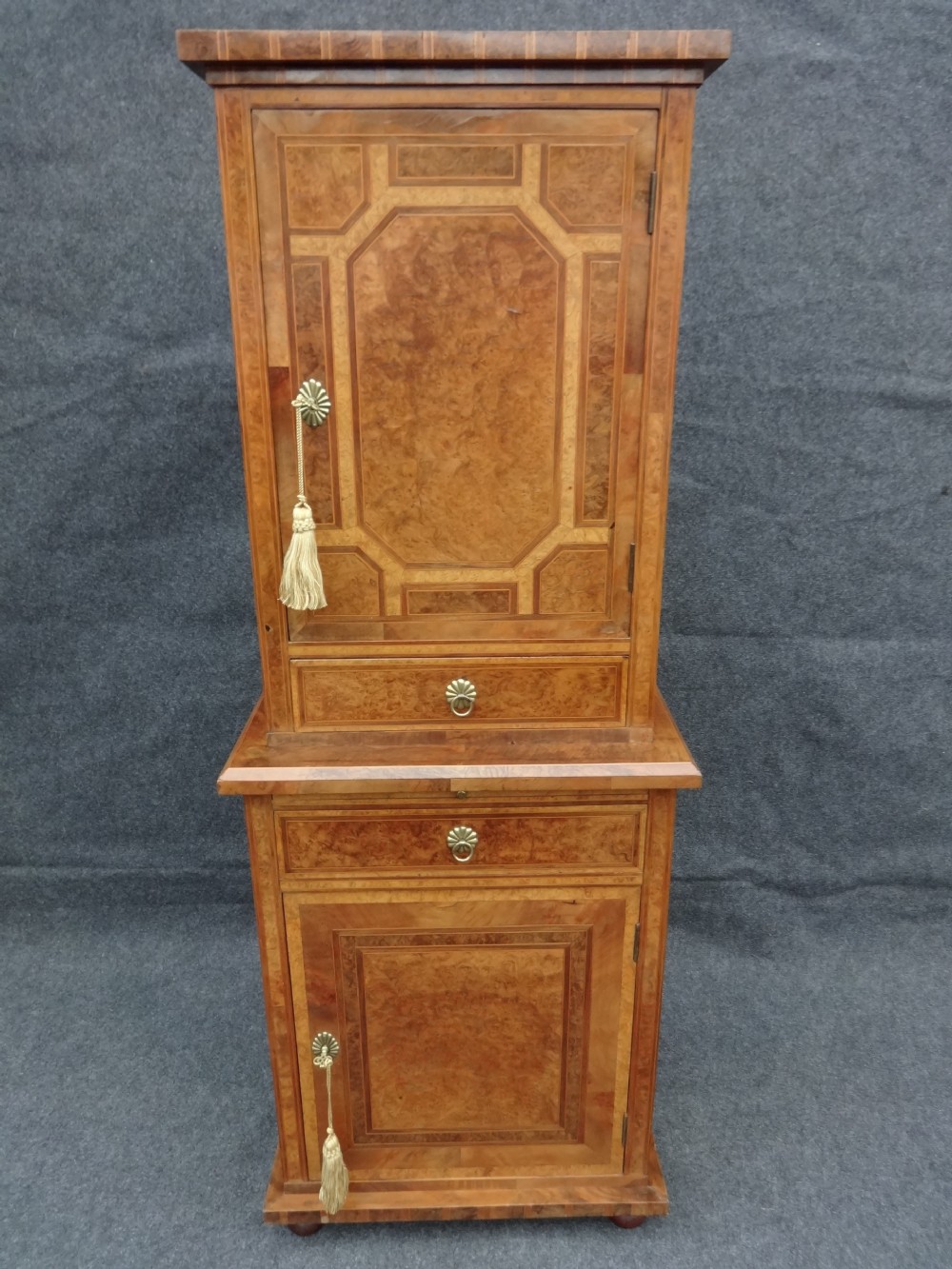 Stunning Parquetry Burr Walnut Cabinet
