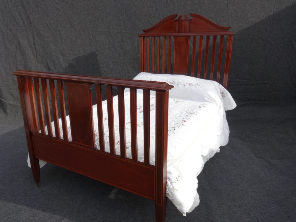 Stunning Inlaid Mahogany Double Bed