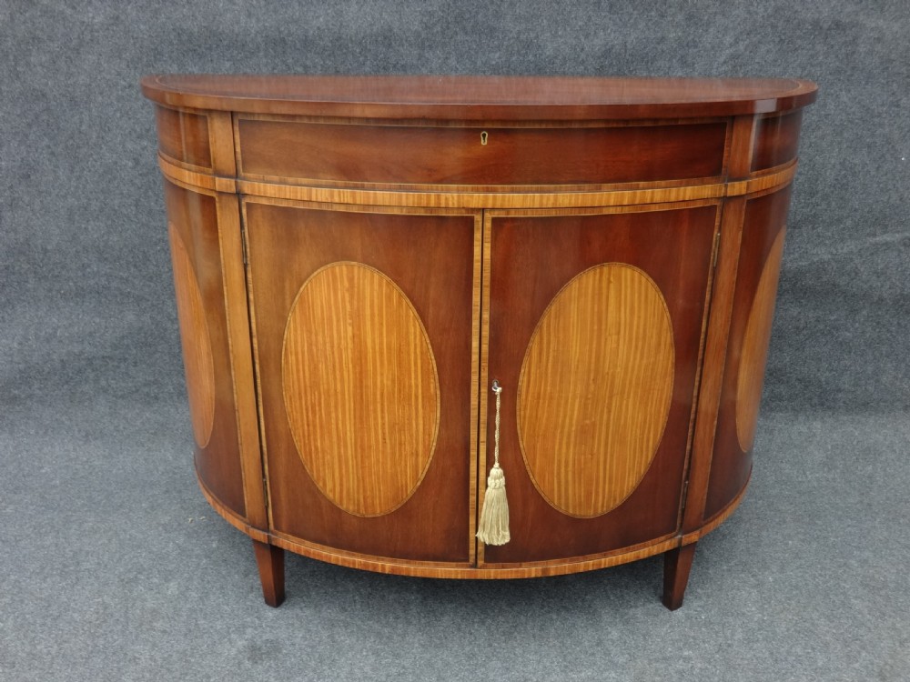 Mahogany and Satinwood Demi-loon Sidecabinet