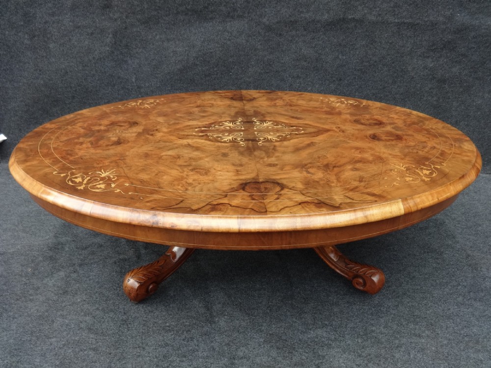 Burr Walnut Inlaid Coffee Table