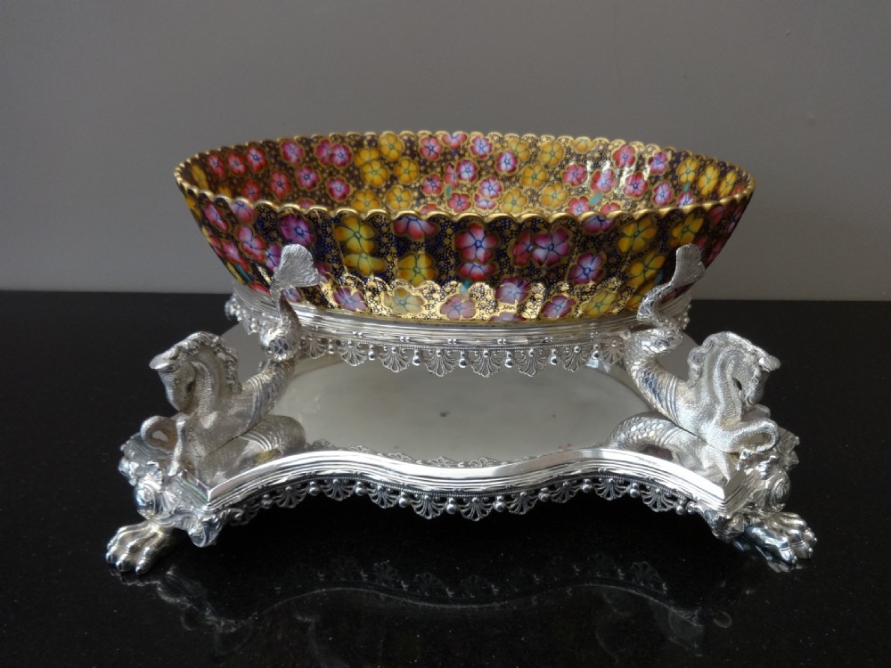 Stunning Copeland Bowl on Plated Stand