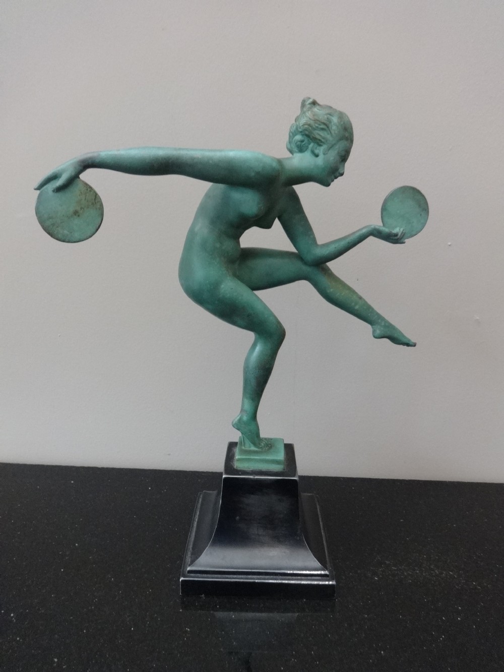 Art Deco Figure Disc Dancer by 'Derenne'