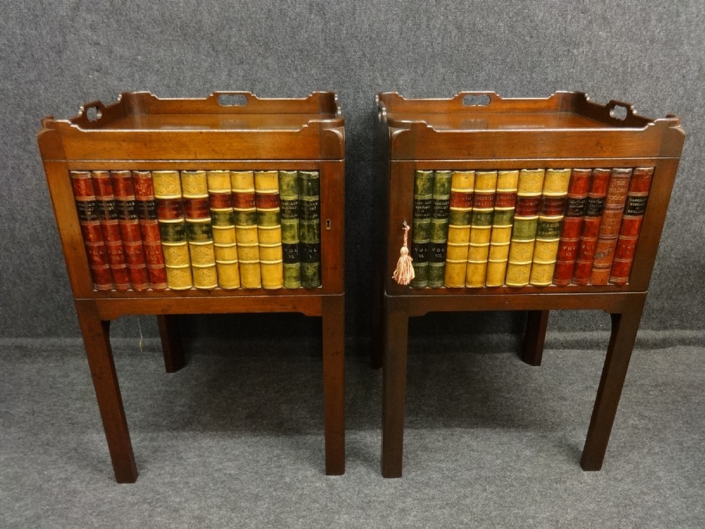 Pair Georgian Mahogany Bedside cabinets