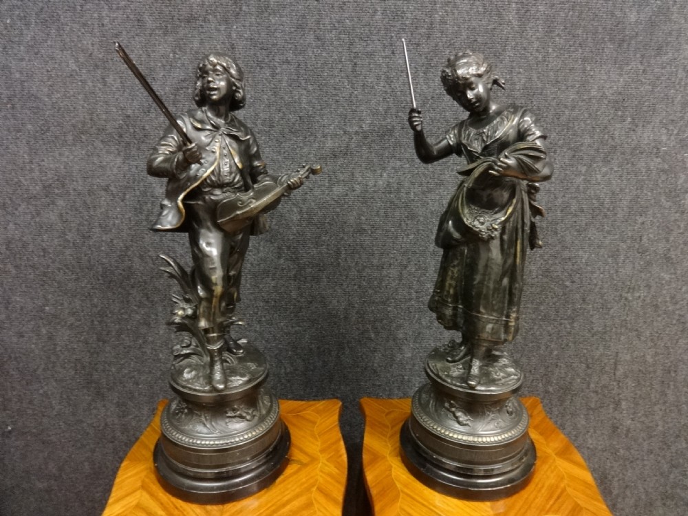 Pair Spelter Musicians after 'Morreau'