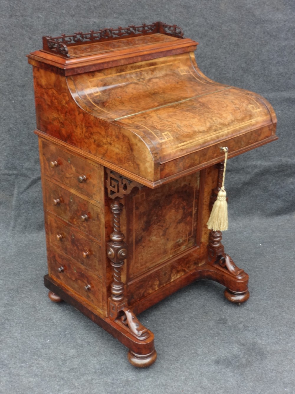 Stunning Burr Walnut Davenport Desk