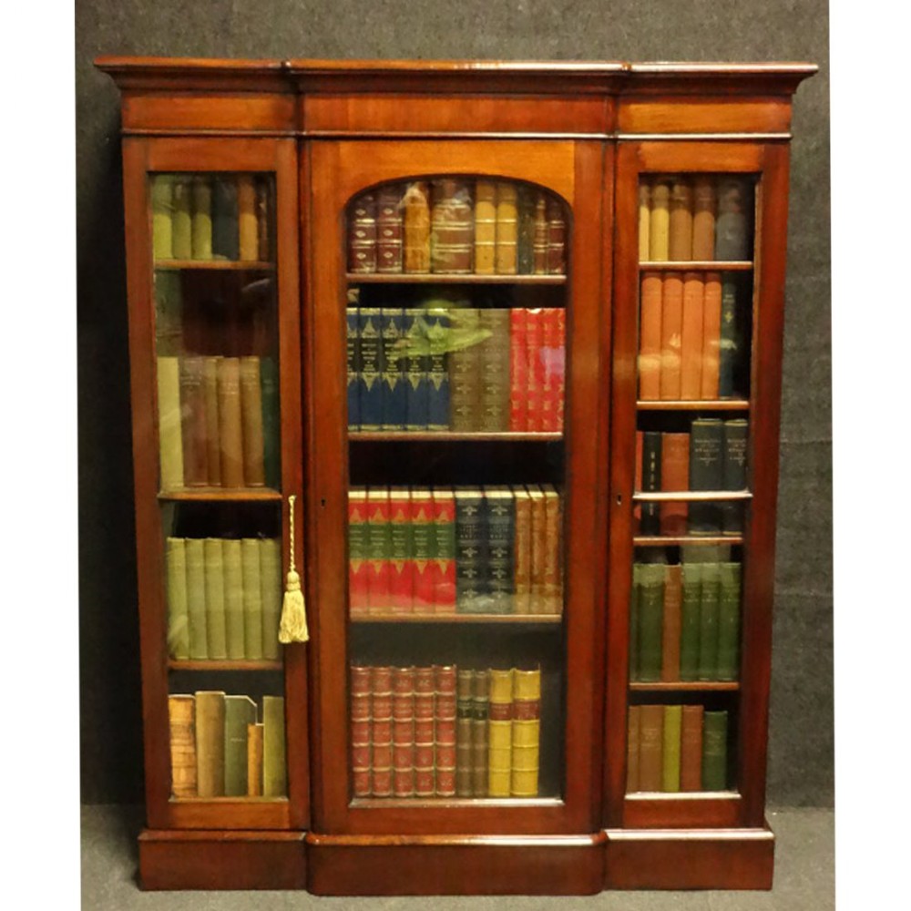 Superb Mahogany breakfront Library Bookcase