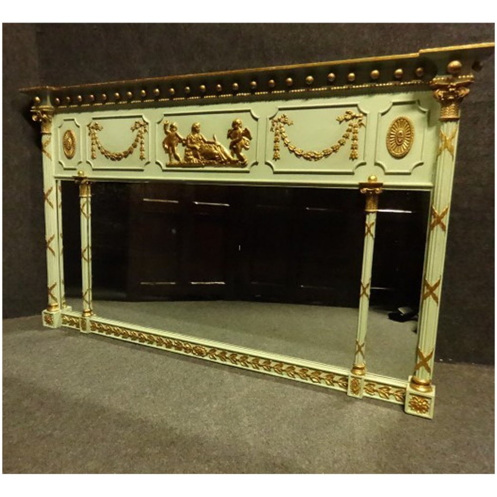 Regency Parcel Gilt and Painted Mirror