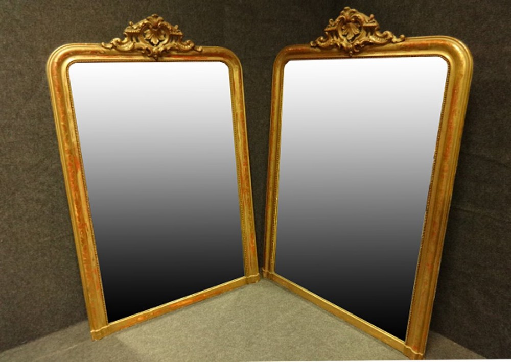Outstanding Rare Pair of French Gesso Mirrors