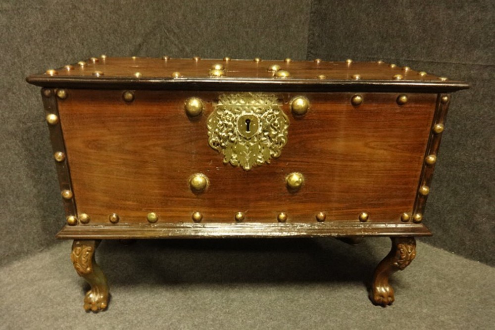 Brass studded Teak Coffer 
