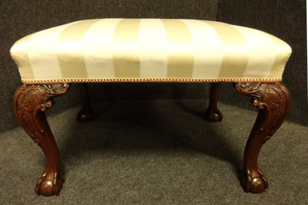 Mahogany Upholstered Stool