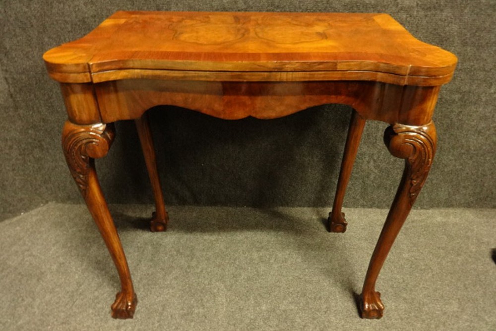 Burr Walnut Card Table