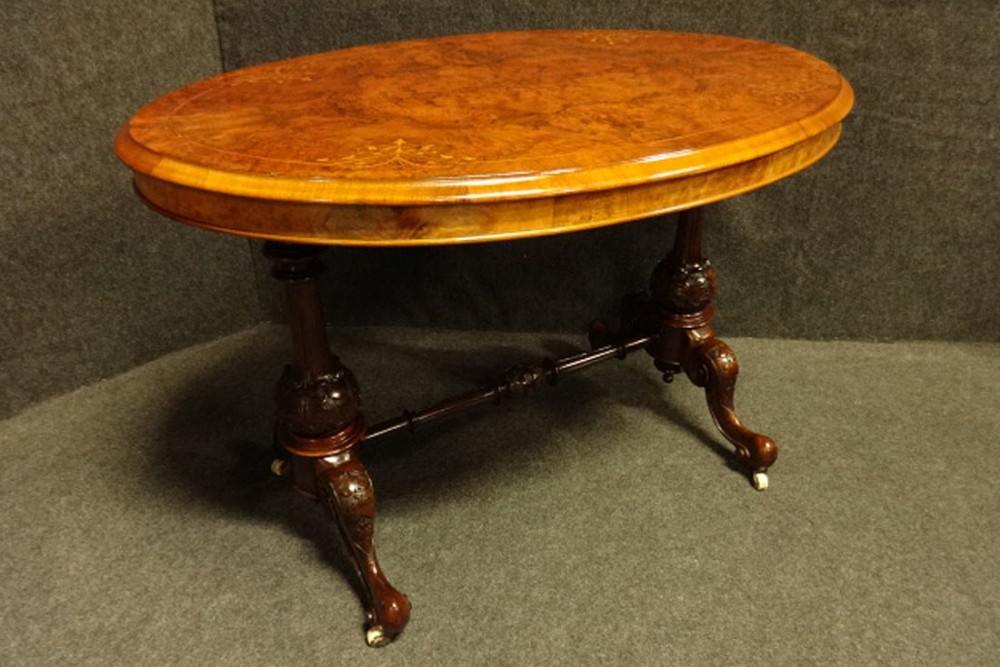 Burr Walnut Inlaid Table