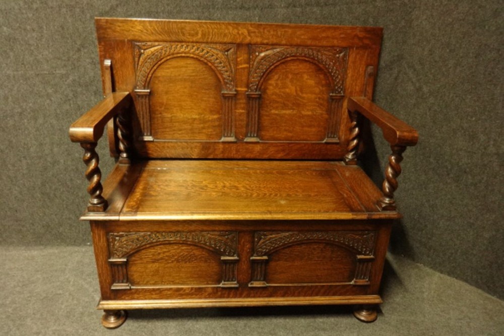 Solid Oak Monks Bench