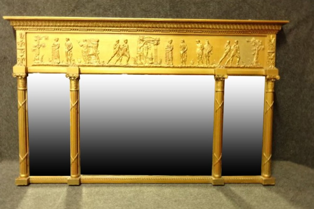 Regency Three Pane Overmantle Mirror
