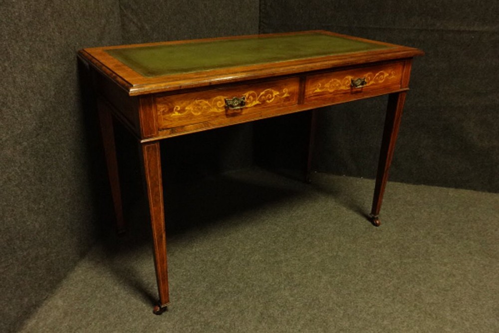 Very Good Freestanding Rosewood Inlaid Desk