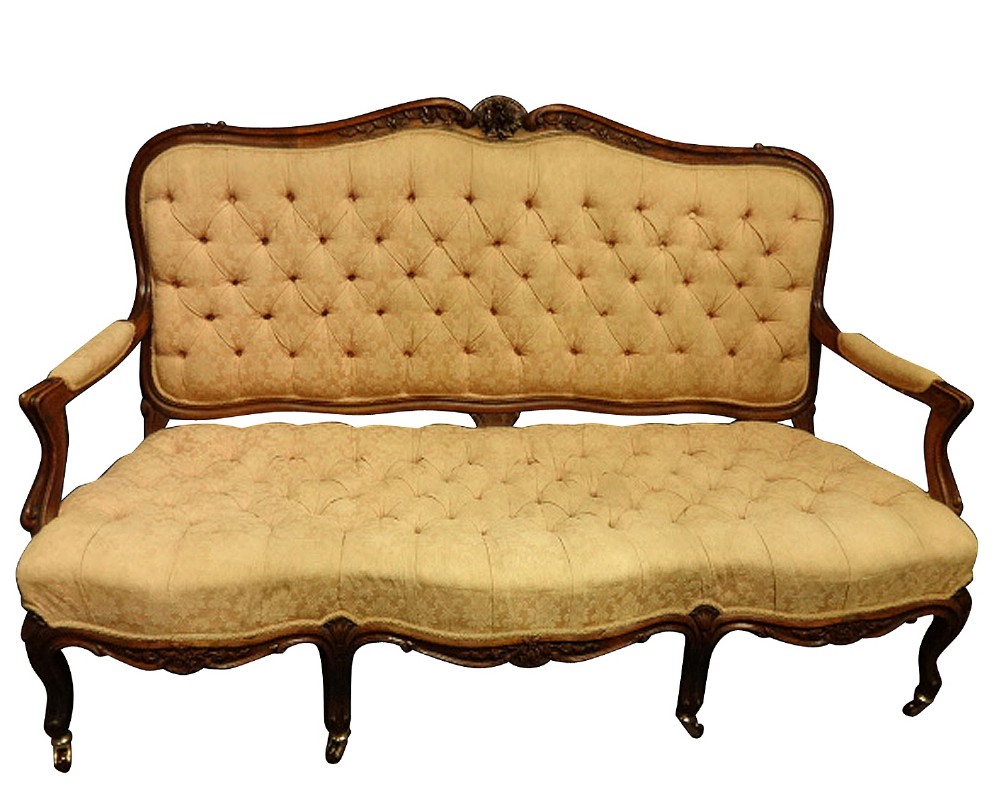 Double Serpentine Mahogany Sofa