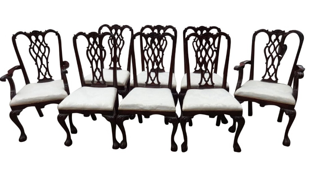 Set Eight Chippendale Mahogany Dining Chairs