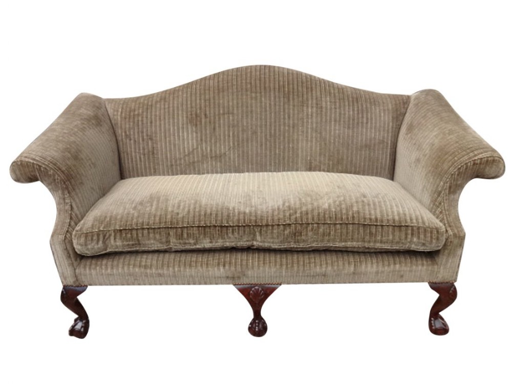Superb Mahogany Camel Backed Sofa