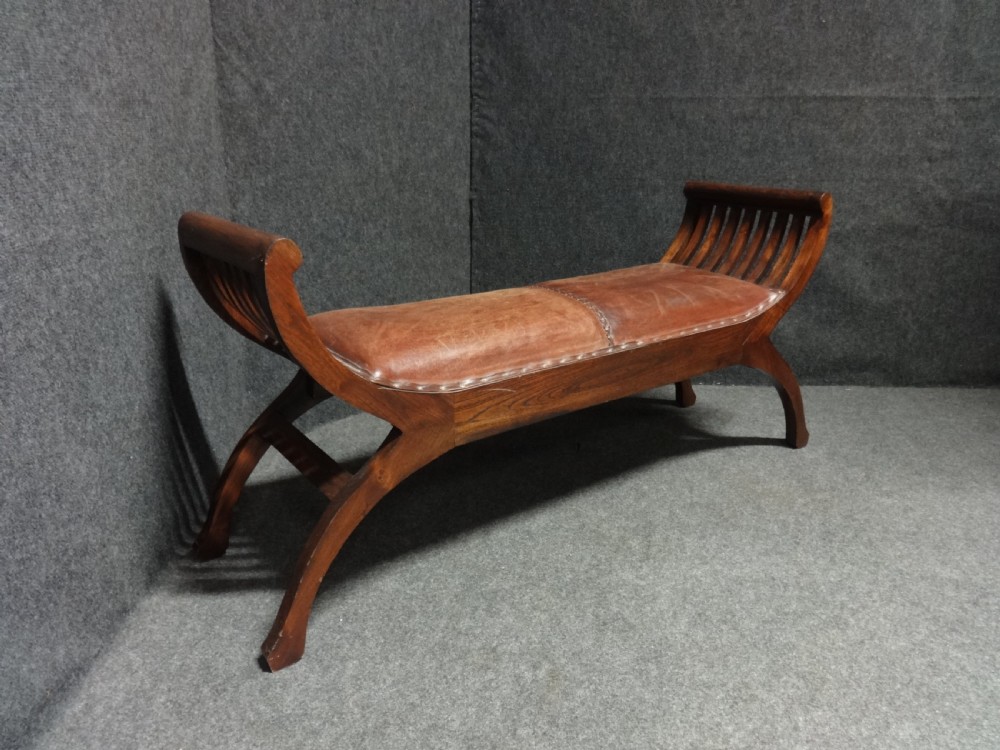 Leather Covered Duet stool Window Steat View II