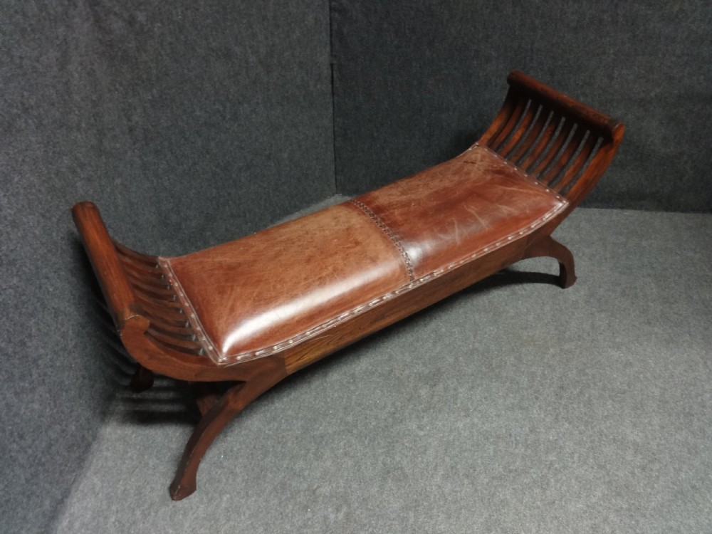 Leather Covered Duet stool Window Steat View IV