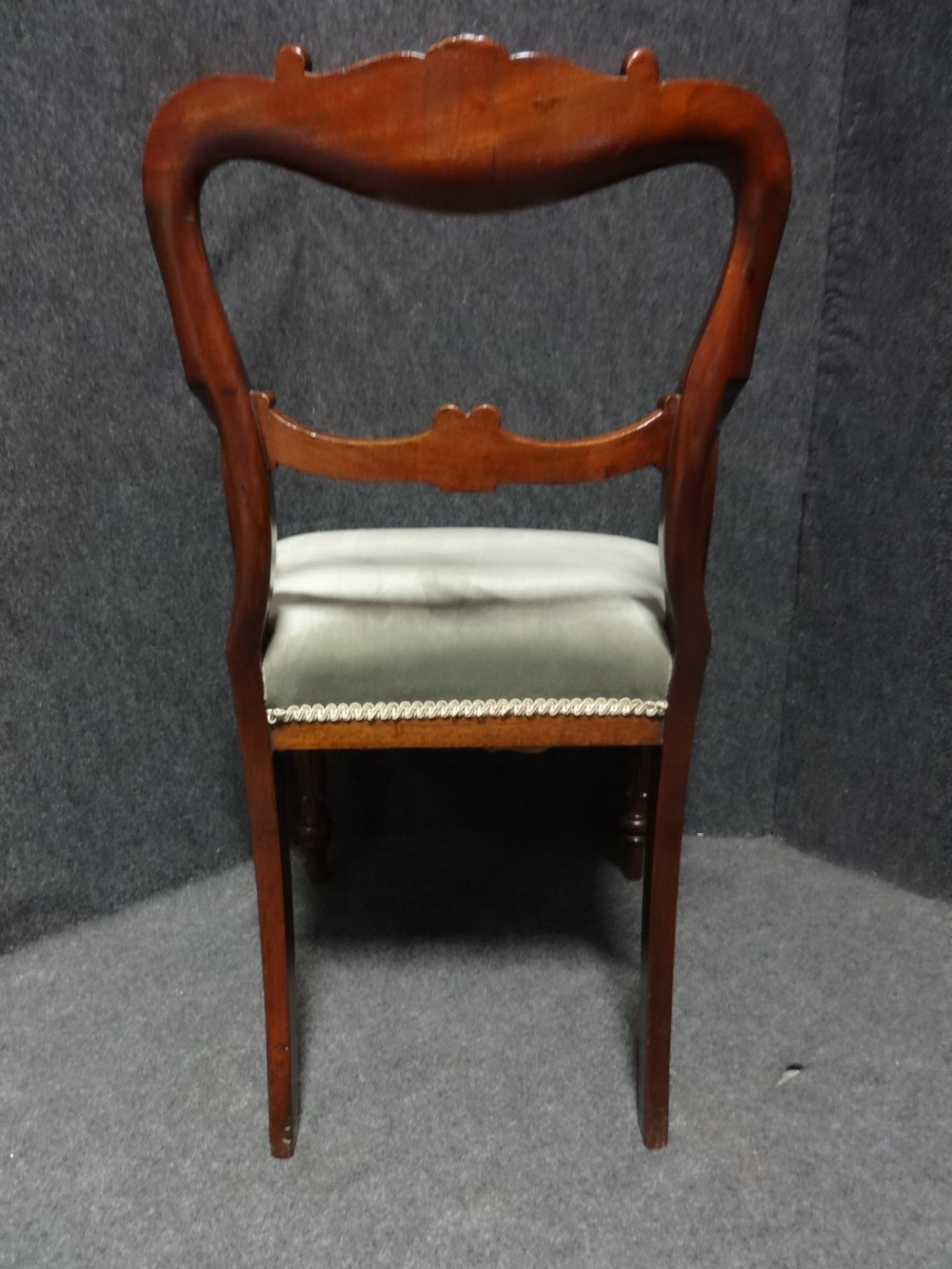 Excellent Pair Mahogany Balloon Backed Carved Chairs View V
