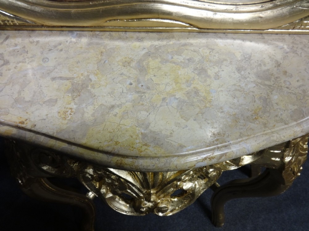 Pair French Giltwood Console Tables and Mirrors View VII