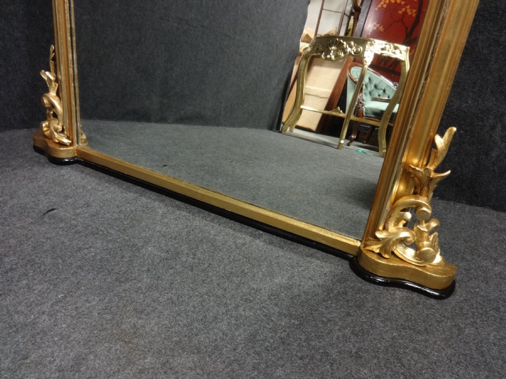 Victorian English Arched Top Overmantle Mirror View IV