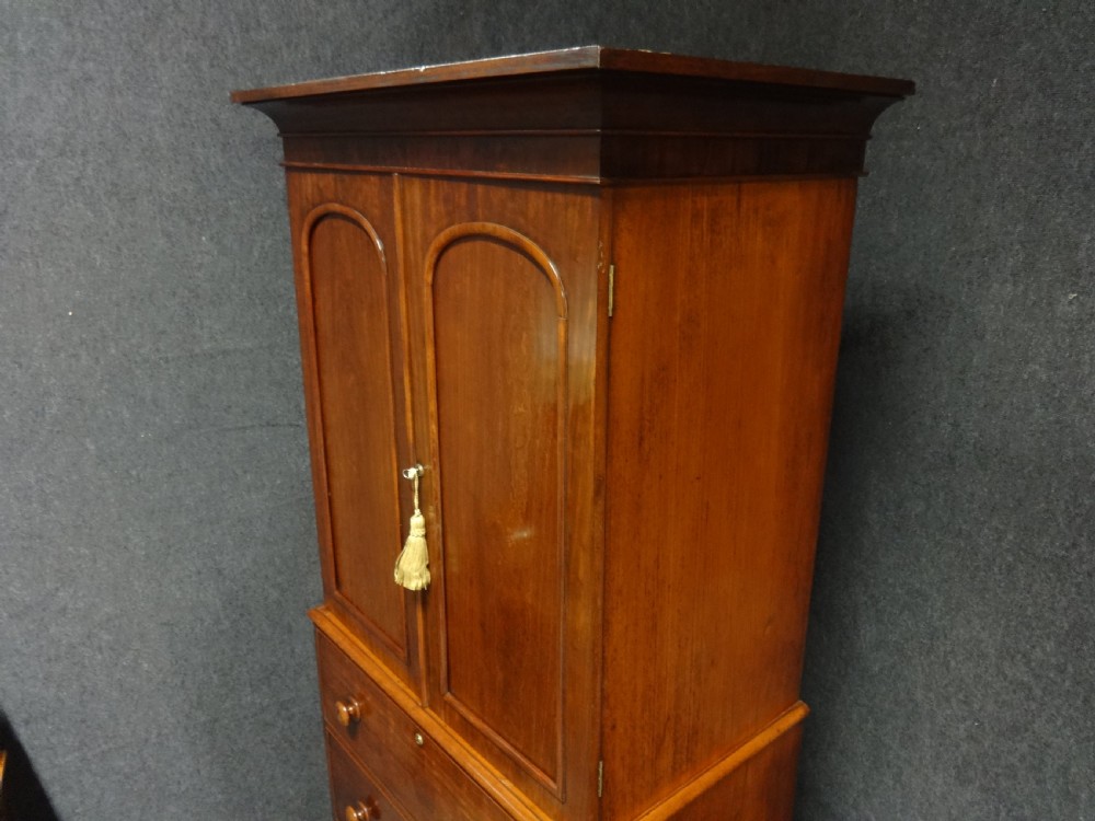 Excellent quality Victorian Mahogany Linen Press of Slim Proportions View VII