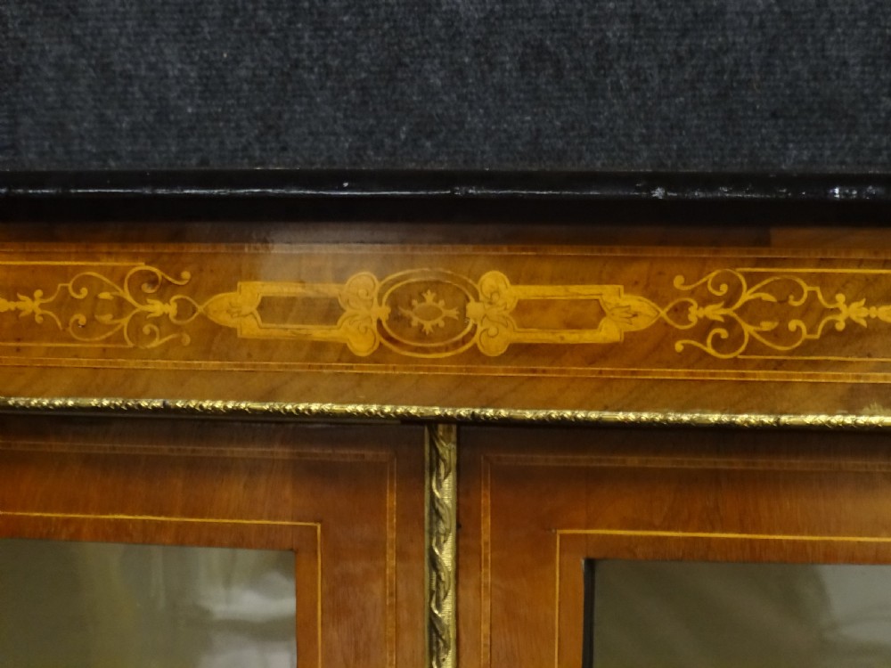 Victorian Walnut Inlaid Pier Cabinet Bookcase View III