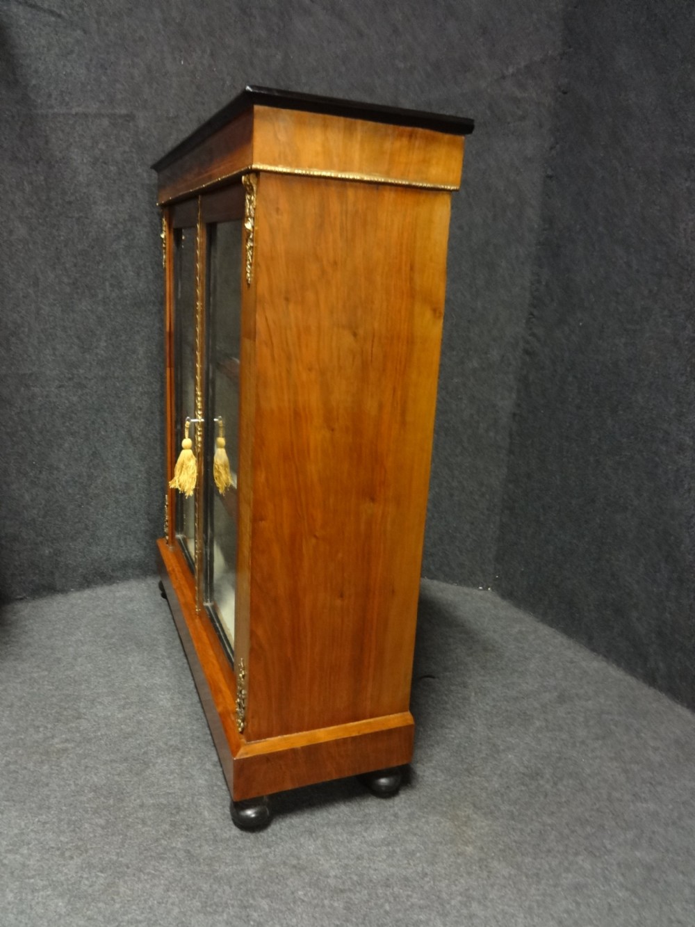 Victorian Walnut Inlaid Pier Cabinet Bookcase View V